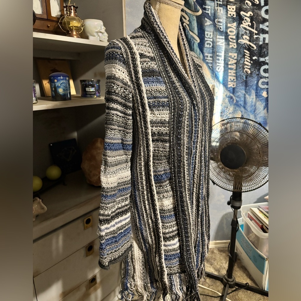 NIC+ZOE Multicolor Fringe Cardigan xl #boho #cottage core #westeren - Picture 3 of 10
